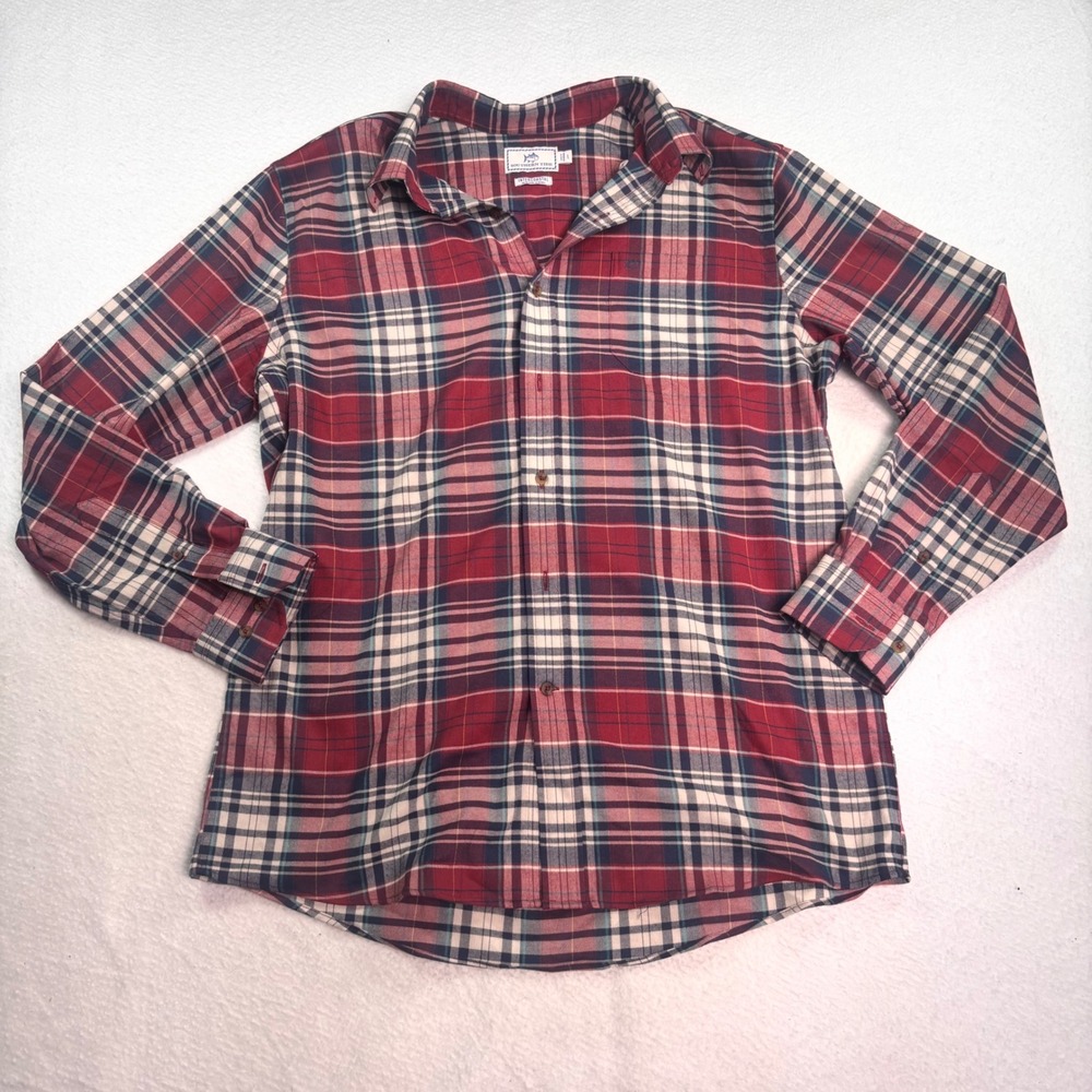 Southern Tide Intercoastal Plaid Button Up Shirt Mens L Coastal Preppy Fishing